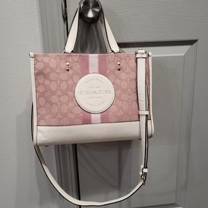 Coach Dempsey Carryall In Signature Jacquard With Coach Patch And Heart Charm
